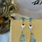 Mother-of-Pearl Butterfly & Blue Gourd Tassel Earrings – Elegant Handcrafted Statement Earrings for Women