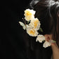 Elegant Yellow Blossom Butterfly Hair Clip – Tang Style Chinese Hair Accessory for Qipao and Hanfu