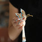 Chinese Tassel Butterfly Brooch – Elegant Retro Lapel Pin for Qipao, Hanfu and Coats