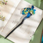 Traditional Chinese Ronghua Butterfly Pearl Hair Accessory – Handmade Wooden Hairpin Inspired by Ancient Landscape Art