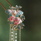 Butterfly  Floral Pearl Tassel Hairpin – New Chinese Style Enamel Buyao Hair Accessory for Hanfu  Mamian Skirt