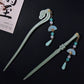 Longquan Celadon Hairpin – New Chinese Style Ceramic Sword &Cloud Ruyi Hair Stick