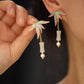 Chinese Bamboo Leaf Tassel Earrings – Vintage Oriental Bamboo Joint Earrings for Qipao