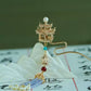 Tassel Hairpin Stick | Gold-Plated Copper Chinese Hair Accessory with Turquoise, Agate & Pearl