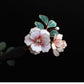 Handmade Pink Velvet Flower Hairpin – Chinese Intangible Heritage Silk Flower Hair Accessory for Hanfu & Guofeng Style