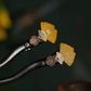 Handcrafted Velvet Flower Ginkgo Leaf Hairpin - Elegant Chinese Hair Accessory for Women