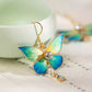 Qianli Jiangshan Inspired Butterfly Velvet Flower Earrings – New Chinese Style Hanfu Tassel Jewelry for Women