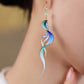 Oriental Green Streamer Earrings – Artistic New Chinese Style Statement Earrings