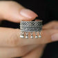 Lace Edge Ring – Double Beads Tassel Adjustable Ring with Vintage New Chinese Design