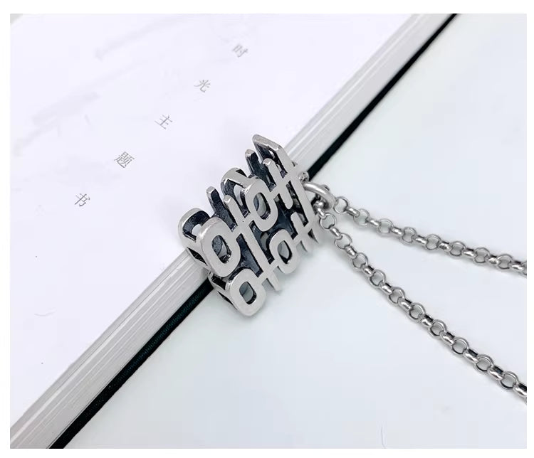 Vintage Chinese Double Happiness Necklace for Women – Square & Round Xi Pendants Short Clavicle Chain | 99 Sterling Silver