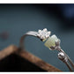 925 Silver Hetian Jade Lotus Seedpod Adjustable Bangle – Chinese Style Hanfu Qipao Bracelet