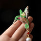 Vintage Embroidered Bird and Pearl Brooch – New Chinese Style Elegant Lapel Pin