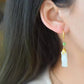 Mutton Fat White Hetian Jade Bamboo Segment S925 Gold Vermeil Silver Earrings for Women