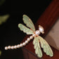 Vintage Enamel Dragonfly Pin-Elegant Cloisonné-Inspired Coat Accessory with Vintage Charm