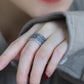 Oriental Lucky Symbol Ring – 925 Silver Vintage Engraved Open Ring for Women and Men