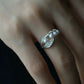 Lily of the Valley Pearl Open Ring – Minimalist S925 Silver Plated Floral Ring