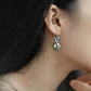 Jade Bead Lotus Drop Earrings – Vintage Chinese Style Elegant Jewelry