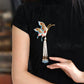Chinese Tassel Butterfly Brooch – Elegant Retro Lapel Pin for Qipao, Hanfu and Coats