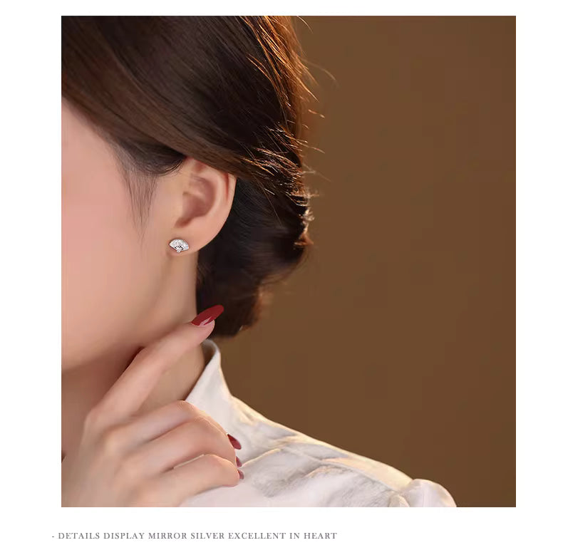 S925 Sterling Silver Asymmetric Fan & Pipa Stud Earrings for Women – Retro Chinese Style Jewelry