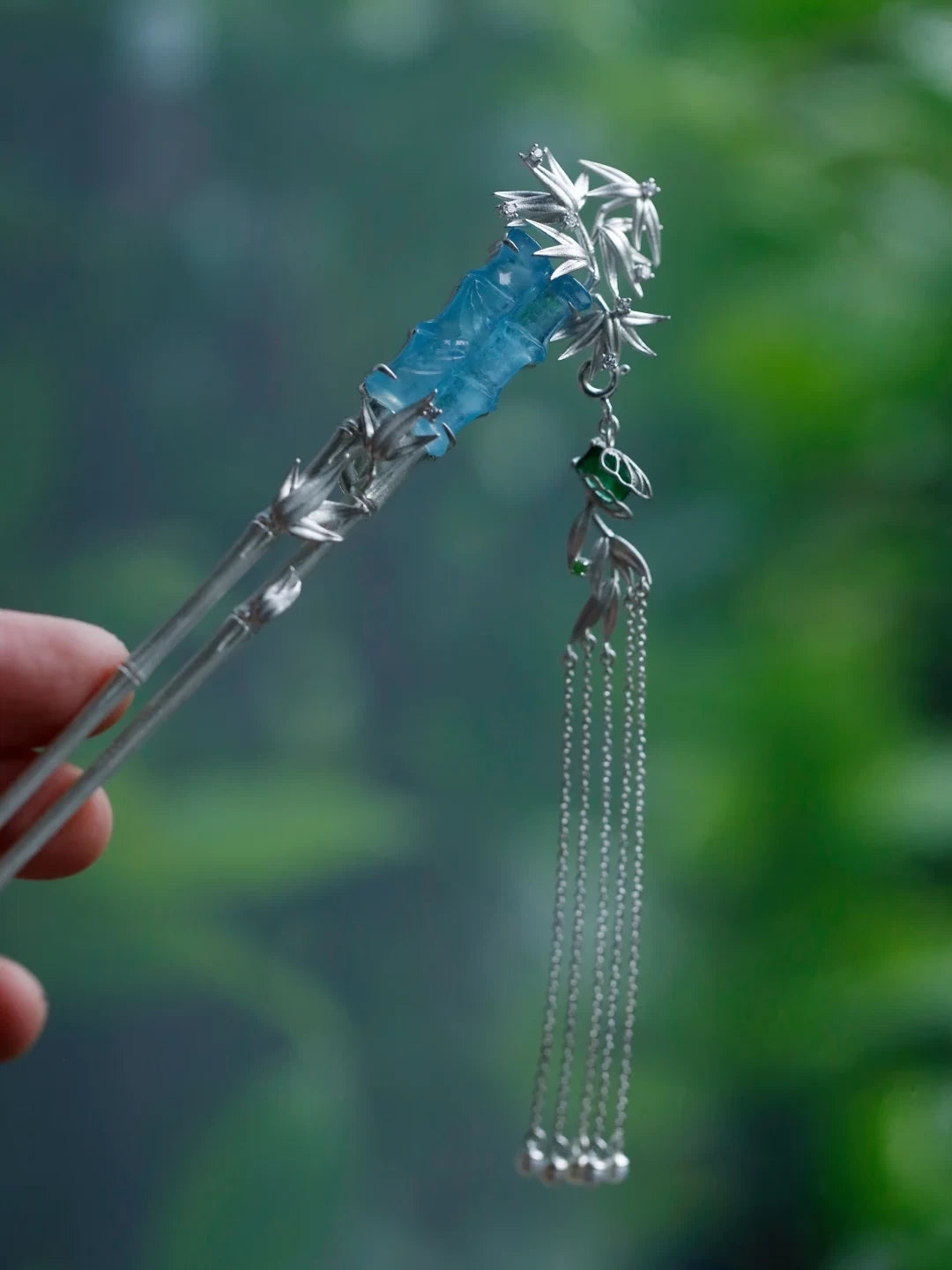 Bamboo Shadow Cicada Hair Stick – Elegant New Chinese Style Hairpin for Mamian Skirt and Hanfu