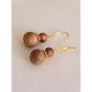 Natural Qi Nan Agarwood Small Gourd Earrings for Women – Alloy Hook, New Chinese Wooden Earrings