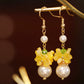 New Chinese Style Osmanthus Earrings – Vintage Floral Dangle Earrings with Oriental Charm