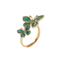 Open adjustable band and double butterfly design viewed from above