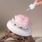 Close-up detail of the ceramic peony flower ornament