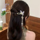 Elegant Chinese Hairpin – Smoky Purple Butterfly Beaded Tassel | New Oriental Style Hanfu Accessories