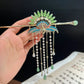 New Chinese Style Green Peacock Hairpin Set – Elegant Hanfu Hair Accessories with Tassels