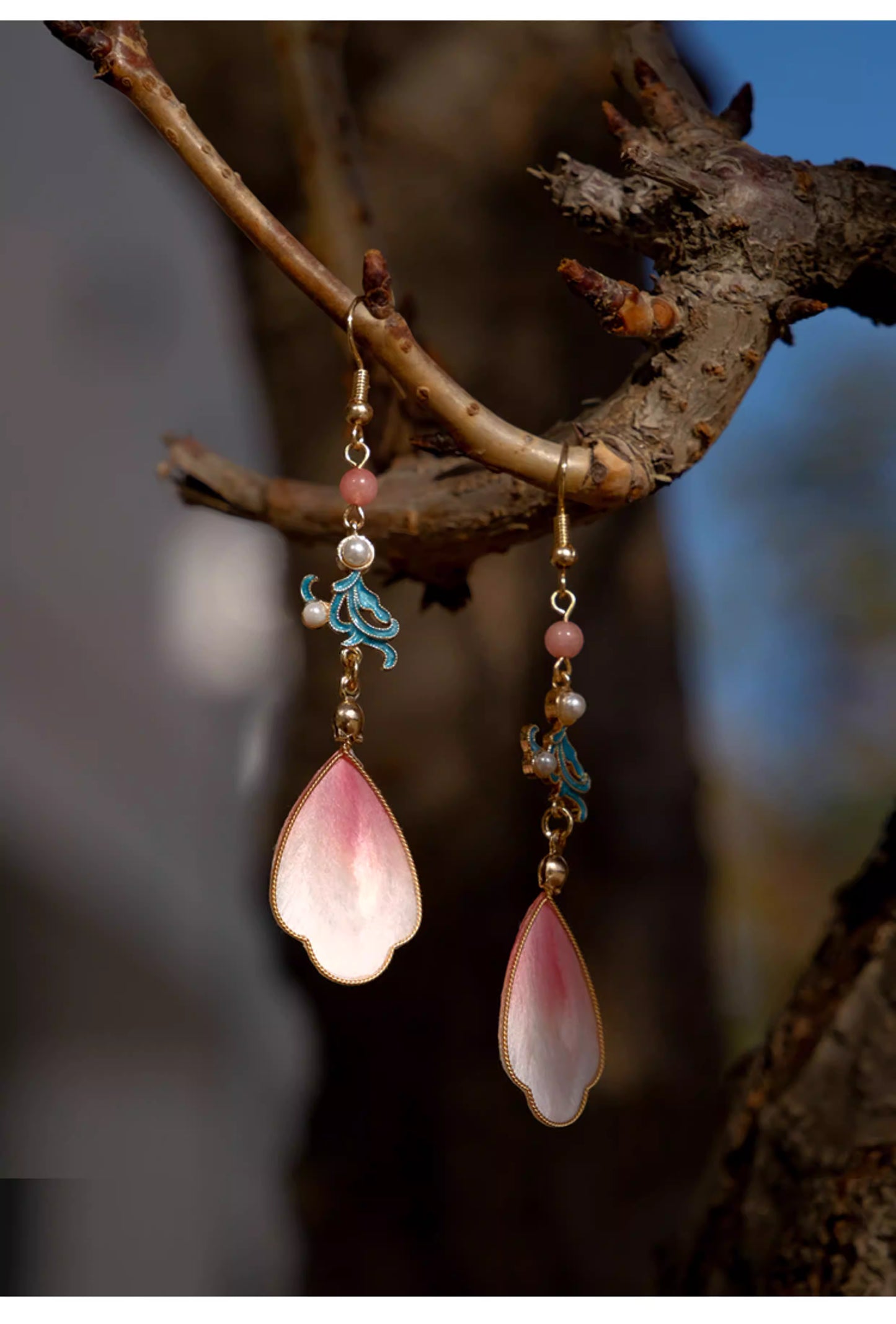 Handmade Velvet Flower Hook Earrings – Intangible Cultural Heritage New Chinese Style Jewelry