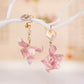 Back and fastening detail of the pink iris earrings