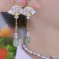 Chinese Fan-Shaped Earrings in 925 Silver – Traditional Hanfu Meets Modern Design