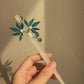 Handmade Chinese Chanhua Teal Leaf Pearl Hairpin – Traditional Silk Thread Hanfu Hair Accessory for Women