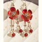 Approximate overall length of the pierced drop earrings: 7.2 cm per earring
