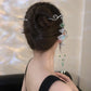 "Elegant Green Lotus Hairpin with Butterfly Tassel – New Chinese Style Traditional Hair Accessory"