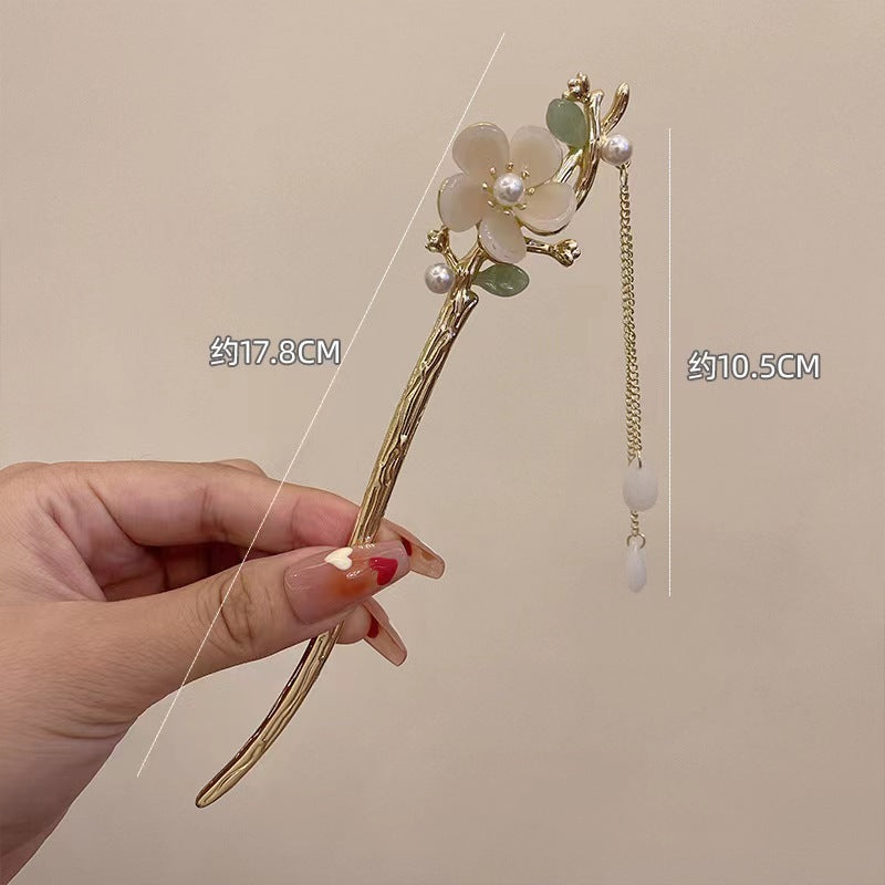 Yulan Flower New Chinese Style Tassel Hairpin - Alloy