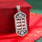Abacus and character Fú Pendant - Sterling Silver