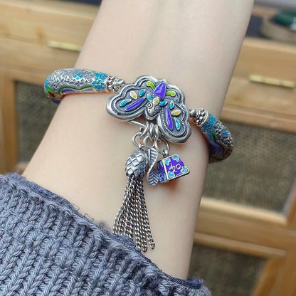 Armband Schmetterling Blume Vogel Ellenbogen - Sterling Silber