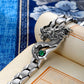 China Dragon Emerald Watch Chain Bracelet - Sterling Silver