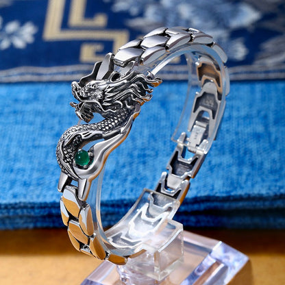 China Drachen Smaragd Armband - Sterlingsilber