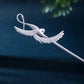 Flying Crane Frosted Hairpin - Sterling Silver