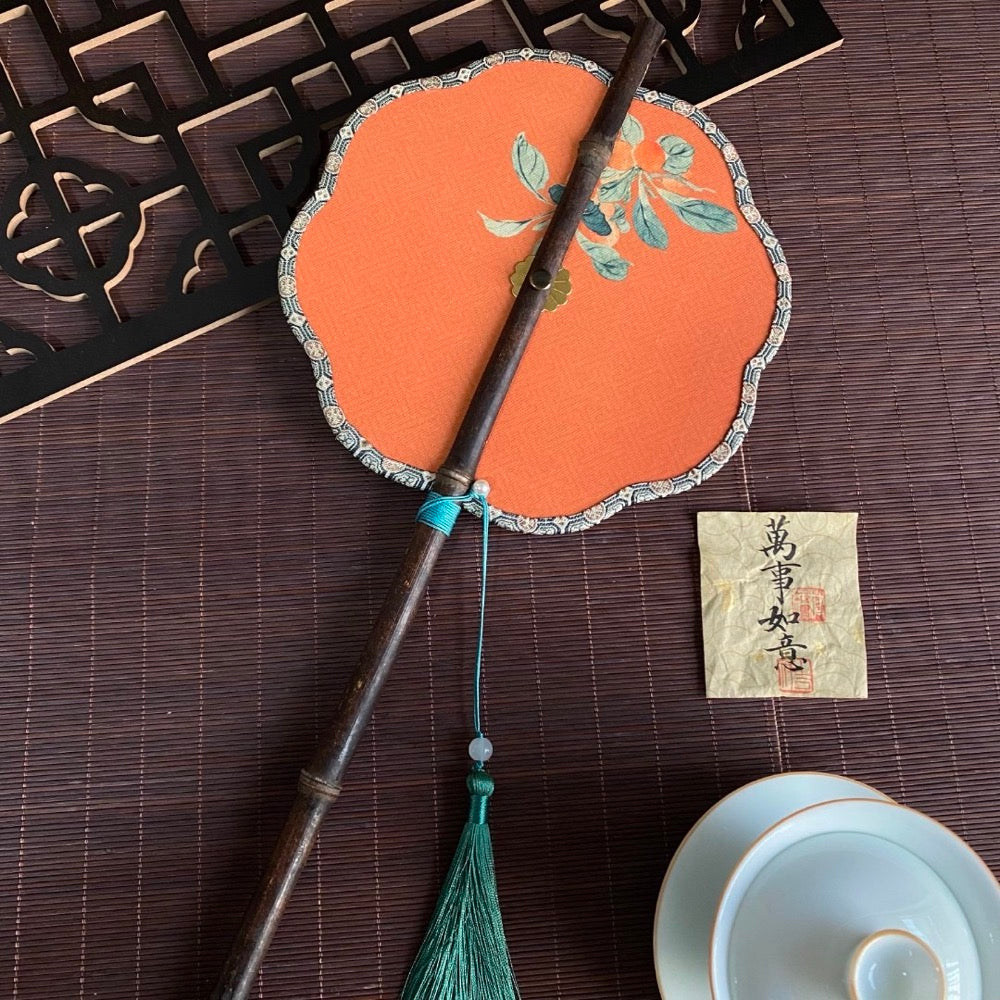 Chinese Purple Bamboo liu Su Waist Fan