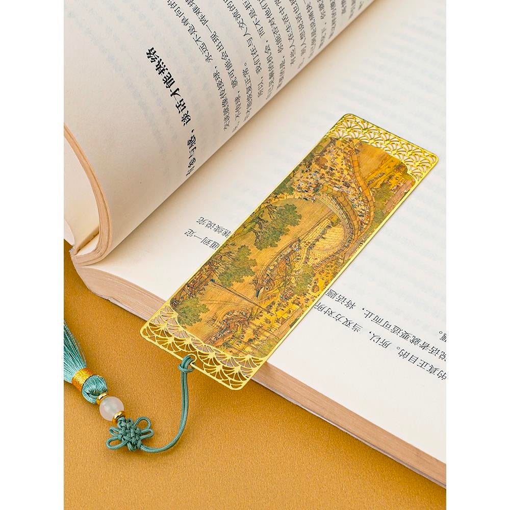 Riverside Scene At Qingming Festival Tassel Bookmark