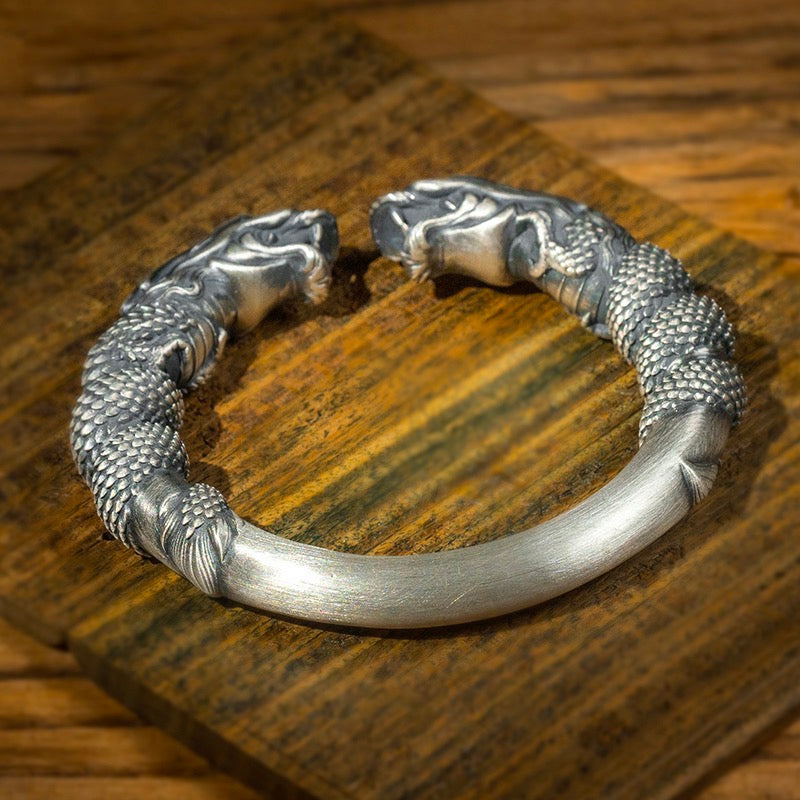Dragon Double-headed Bracelet - Sterling Silver