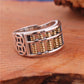 Chinese Calculator and 4 copper coin Ring-Sterling Silver