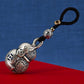 Elephant gourd beads car key chain - sterling silver